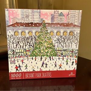Michael Storrings Bryant Park NY Skaters Christmas Puzzle 1000 Pieces - New